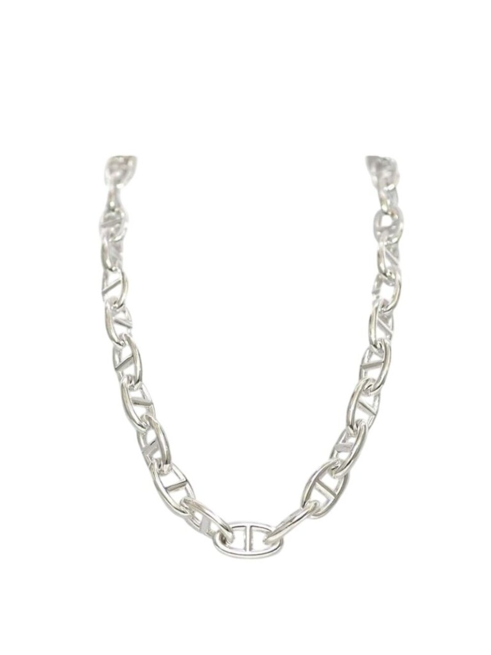 Hermes Necklace Chaine D'ancre GM 29 Frames Silver Ag